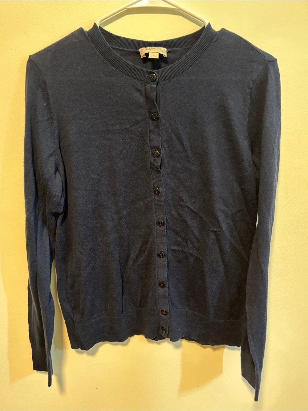 ⭐ 3 for $15 
LOFT Navy Blue Classic Button Cardigan